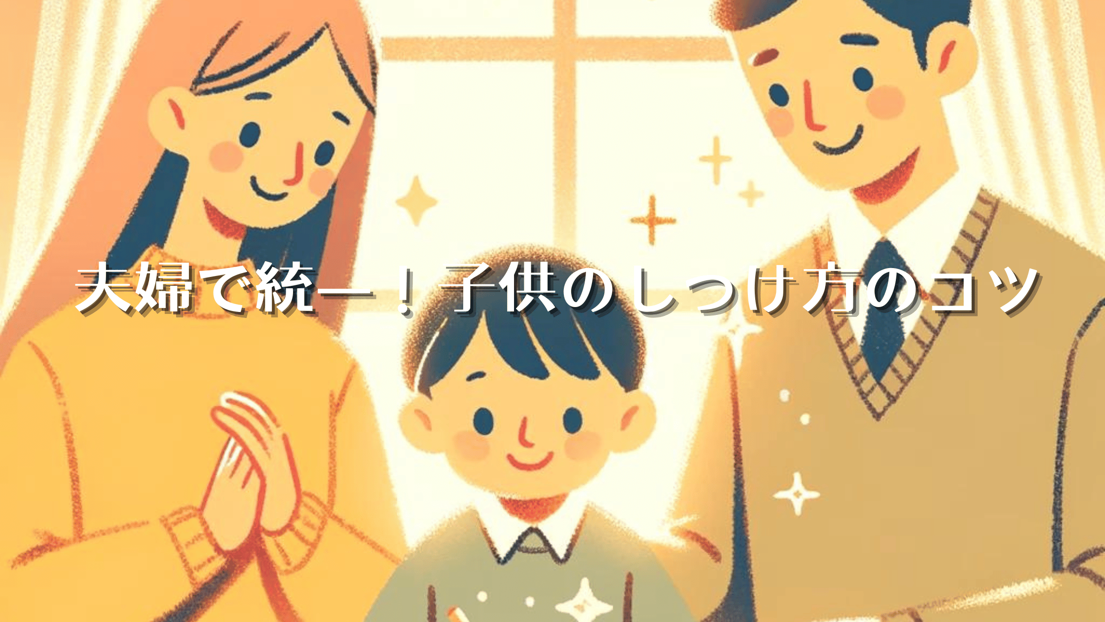 夫婦で子供のしつけ方を一致させる方法について、実体験を通じて得た成功の秘訣を紹介します。愛と協力で家庭内の調和を築き、子供の健全な成長をサポートするための具体的なアプローチを学びましょう。